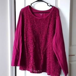 Laura Scott long sleeve top 2x marroon